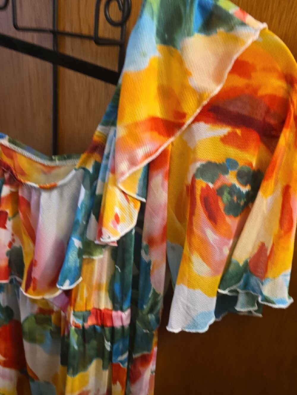 silence + noise Anthropologie  Floral One-Shoulder Blouse - Picture 4 of 6